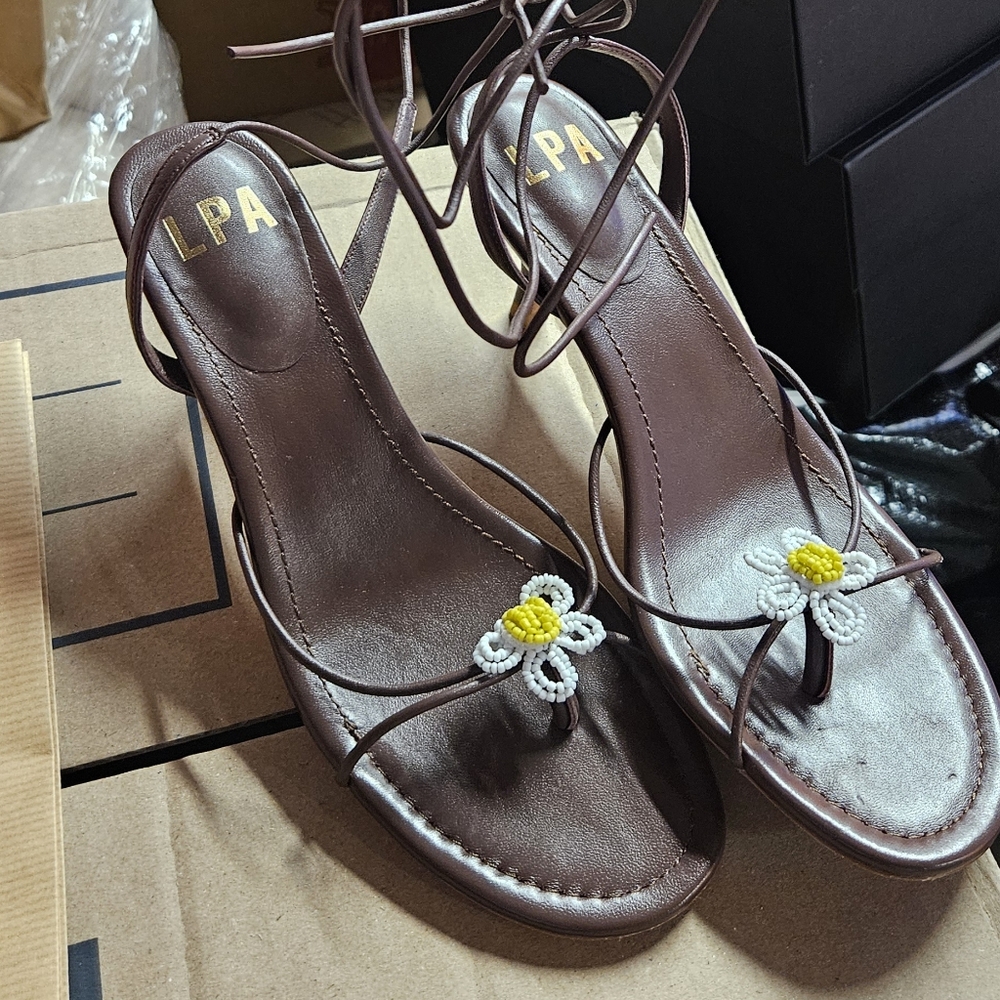 LPA Brown and Yellow Floral Sandals - Picture 4 of 4